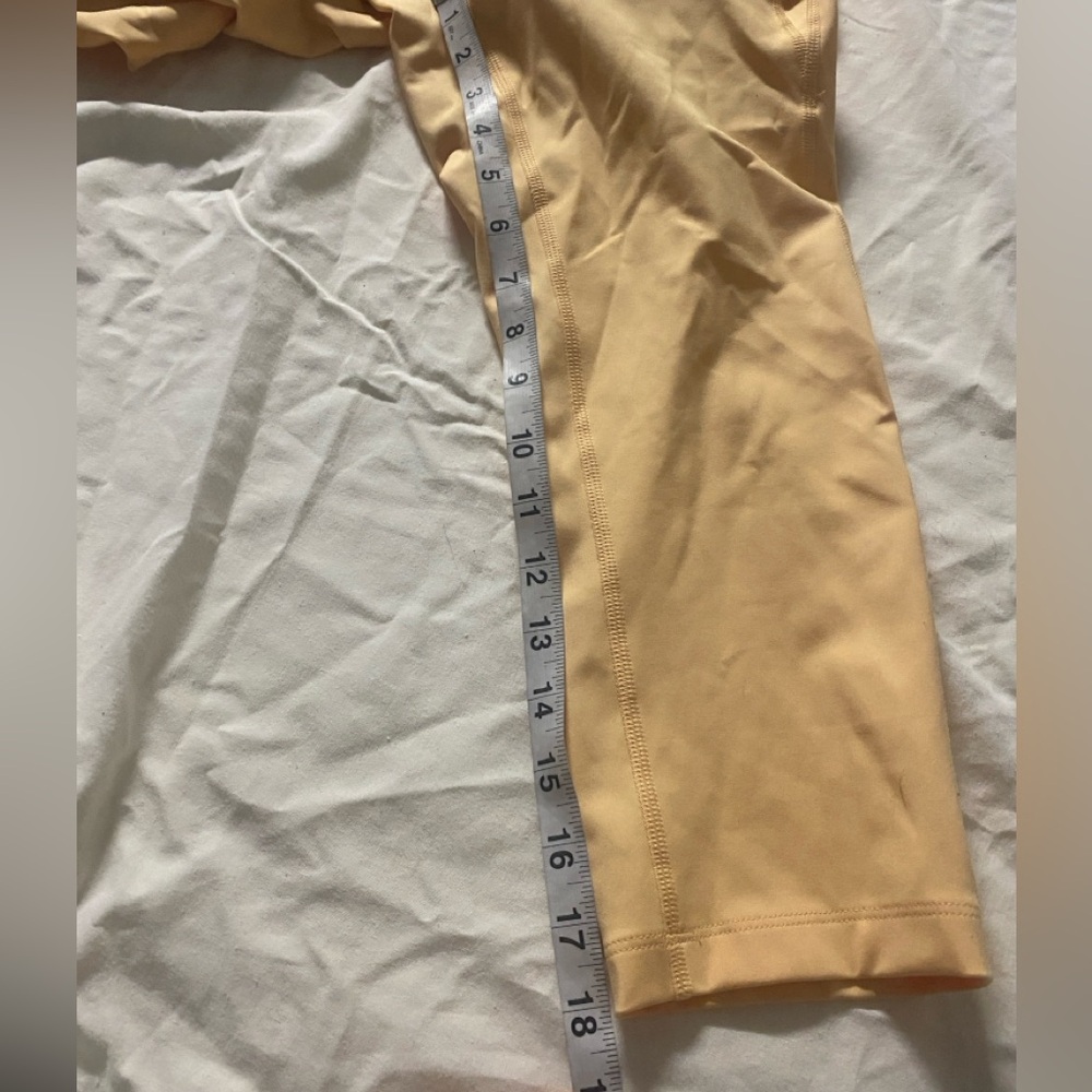 girlfriend collective Soft Butter Yellow Yoga Activewear Gym cropped Leggings - Picture 5 of 6
